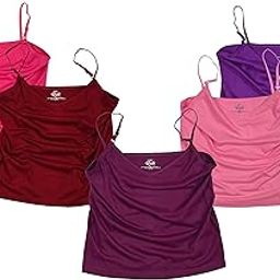 Women's Cotton Camisole with Adjustable Straps Pack of 5 - Multicolor, 100% Cotton Slip, Sleeveless Design, Pull On Closure, Soft Fabric for Comfortable Fit-image-71