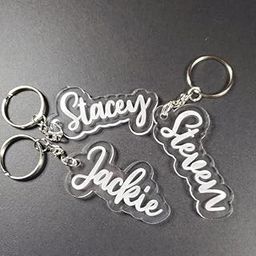 Acrylic Customized Golden Keychain With Name Engraved For Self, Friends, Love Family, Gifting Etc-picture-30