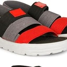Red And Grey Men's Classic Casual Fashion Sandals with Back Strap Comfortable & Light Weight Stylish & Anti-Skid Sandles For Everyday Use-19