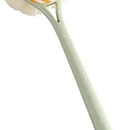 Long Handle Shower Body Brush with Exfoliator and Loofah - Green Cloth Back Scrubber Plastic Bristles & Blackheads Removal Stick Ideal for Elderly Men/Women-image-42