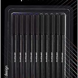 Pentonic 0.7mm Ball Point Pen Blister Pack | Black Body | Black & Blue Ink | Set of 10 Pens-image-78