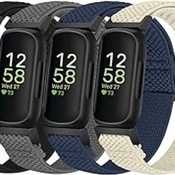 Elastic Bands Compatible with Fitbit Inspire 3/Inspire 2/Inspire/Inspire HR/Ace 3/Ace 2 Women Men Kids, Adjustable Stretchy Comfortable Nylon Replacement Solo Loop Wristbands 4 Pack-picture-15