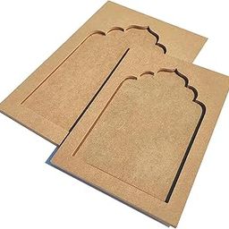 Set of 2 Plain Wooden Jharokha MDF Cutouts Wall Decor Wooden Jharokha MDF Jharokha Cutout L X H 21 X 30 CM-image-24