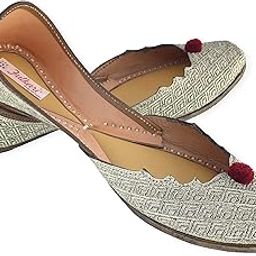 Women's Susan Antic Gold Genuine Soft Leather Jutis | Bite and Pinch Free Jutis | Punjabi Formal Jutti | Wedding Flat Ladies Mojari | Bridal Ethnic Flats | 38-image-77