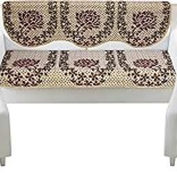 JVK Decor Velvet Sofa Cover Set with Heavy Fabric 500 TC Floral Design 5 Seater Sofa Cover -| Set of 6 Piece |-Multi Colour (degin d)-image-11