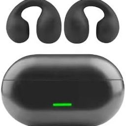 CorkFlow Ear Clip Earbuds Open Ear Bone Conduction Headphones Earbud Intelligent Recognition Noise Reduction Open Ear Clip Earphone use for Adults, Earbuds for Sports, Hiking, Traveling(-25