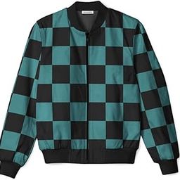 Demon slayer Anime Tanjiro Kimono Bomber Black Green Jacket/Tanjiro Kimono Bomber Jacket for men women/Unisex Anime all over printed jacket-10