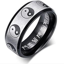 Stainless Steel Yin Yang Symbol Ring for Men & Boys - Chinese Style Tai Chi Pattern, US Size 9, Hypoallergenic, Durable, Comfort Fit-image-57