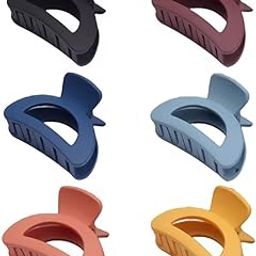 Women Hair Claw clips daily use/6 Pcs Medium Size for Ladies Thin Thick Long Hair//Multi Colors & Stylish Designs/Matte finish Hair Accessories. (6 pcs)-37