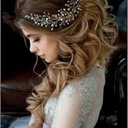 Wedding Pearl With Crystal Beads Handmade Leaf Style Headband Hair Pins Clips Accessory Hair Vine Tiara Bun Juda Decoration Bridal Bridesmaid Girls Women (Silver)-16