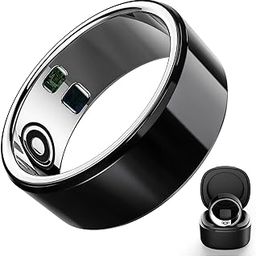 Smart Ring Sleep Fitness Tracker,Records Sleep, Heart Rate, Temperature, Blood Oxygen and Pedometer,Health Ring with Charging Case, Black US 8-picture-17