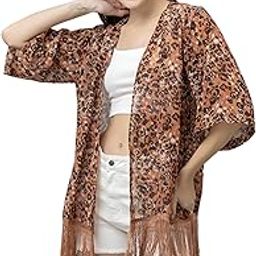 Women's Polyester Shawl Neck Shrug Sweater (PY4116SRGBRMT_Brown_Free Size)-43