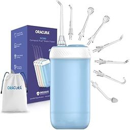 ORACURA® OC180 Dental PRO Compact PLUS Water Flosser® | 365 Days Warranty | 4 Vibrant Colors | 4 Modes & 8 Adjustable Water Pressure Settings | 180 ml Tank Capacity | IPX7 Waterproof | Phone Size-Blue-image-86