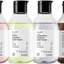 Brillare Natural Body Wash Set, Rose, Mint, Coffee and Lavender with Coconut, 200ml Each, Pack of 4. Gift Set.-image-56