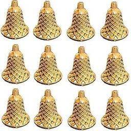 S2S Antique Embossed Plastic Jingle Bells (2.5 cm) | Classic & Melodious Jingle Bell Set | Jewellery Ornament for Home Christmas Tree Decoration, DIY Crafts | Rich Sound/Grill Door - Pack of 6-image-10
