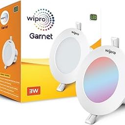 Wipro Garnet 3W LED Mini Downlight | Colour Changing (Red/Blue/Pink) | Compact Design with 120° Beam Angle | Recessed Down Light for False Ceiling | Cutout - 2.2 inch | Pack of 1 | ABS-10