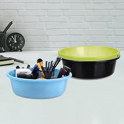 Homestic Pack of 3 Desk Organizer | Stationery Organizer | Multipurpose Organizer | Office Supplies for Pen-Pencil-Staplers | Desktop Organizer | 6 LTR | Black & Green & Sky Blue-image-21