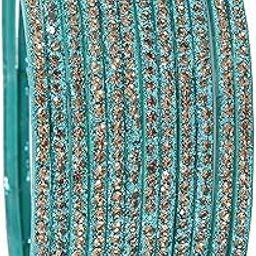 Glass Bangle Set With Zircon Gemstone Studded Glossy Finished Bangle Set For Women and Girls (Pack Of 12)-0