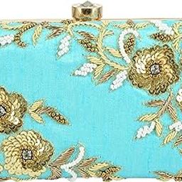 Handicraft Hand Embroidered Box Clutch Bag Purse for Bridal 6x4 Box Clutch Casual, Wedding Bag for Women & Girls-image-11