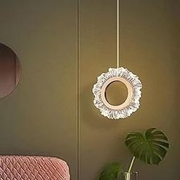 Modern LED Crystal Ring Pendant Light, Gold, Adjustable Wire-image-77