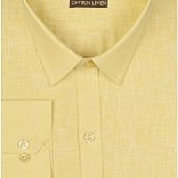 Men's Long Full Sleeves Regular Fit Cotton Linen Formal Plain Shirts(GCR53)-image-60