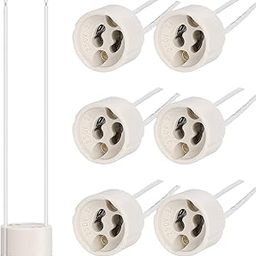 ZOREZA GU10 Base Socket 600℃ Heat Resistant Maximum 250V 300W Ceramic Lamp Holder and Silicon Wire Connector 6 Packages-picture-26