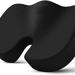 Orthopedic Coccyx Seat Cushion For Tailbone, Sciatica, Lower Back Pain Relief-Ergonomic Car Driving Seat Sitting Office/Home Chair & Wheelchair With Removable Cover Black (Black)-image-81