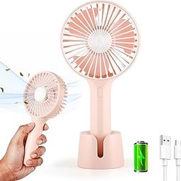 Gesto Mini Portable Table Fan or DC Fan - 3 Speed Modes Handheld Fan for Summer With 1200 mAh Battery| Rechargable Mini fan for Women| Portable Hand Fan for Home,Office,Kitchen,Outdoor,Travel (Pink)-image-44