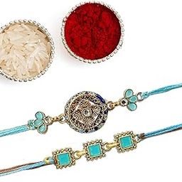 Designer Rakhi Set For Bhai with Roli chawal and card, Handmade Rakhi for Brother, Rakshabandhan Gift for bhai, Best rakhi for bhaiya-image-68