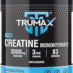TRUMAX Prime Creatine Monohydrate Powder 250 gm, 3000mg Micronized Creatine Supplement for Muscle Growth, Strength & Performance | Support Heavy Workout Recovery | Unflavored, Fast-Dissolving | 83 Servings-2