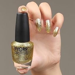 Long Lasting And Pigmented Nail Polish Enamel Color, Matte Finish (Golden Golden) (15Ml)-18