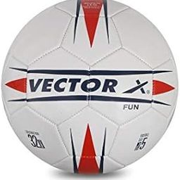 Vector X Fun PVC Machine Stitched Indoor/Outdoor Football with Butyl Bladder, White-Red-Blue, Size: (-image-60