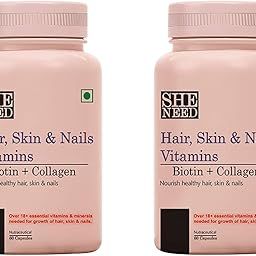 SheNeed Hair, Skin and Nails Vitamins, 20 Essentials Vitamins & Minerals Boost Cell Growth| Stronger & Thicker Hair | Firmer Supply Skin | Healthier & Long Hair | More Collagen | Vitamin C - 60 Count-27