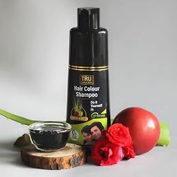 TRU HAIR & SKIN Black Hair Colour Shampoo for Men & Women | Grey Coverage in 10 Mins | Natural, Safe & Organic with Almond Oil & Henna | Gentle Colour for Head, Mustache, Beard | Sulfate-Free - 100ml-2