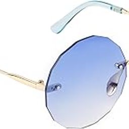 UV Protected Rim-Less Round Sunglasses for Women (AS-18005-89)-image-49