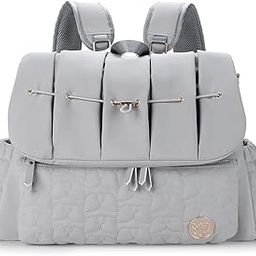 CENXI Diaper Bag Backpack Large Capacity Convertible Travel Back Pack Waterproof Baby Bag for Mom and Girl-image-64