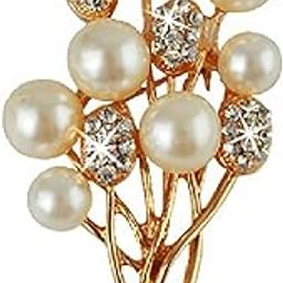 Pearl Flower Bouquet Long Brooch Cum Saree Pin for Women and Girls (Brooch0580)-Multi-Colour-image-30