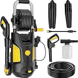 dealzone High Pressure Washer,1600W Motor IPX5 Waterproof,130 Bars, PHR-402 Plus Mobile Pressure Washer with Automatic Start-Stop Function and 8m Outlet Hose Reel,High Flow Rate 6.5L/min-image-36