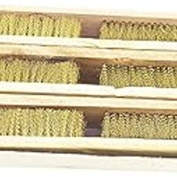 SWISSO - 8 LINE Brass Wire Brushes with Wood Handle Scratch Brush Industrial PRO Approx-image-5
