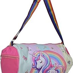 Unicorn Duffle Bag for Girls - Travel, Swimming, Dance, Gymnastics, Sports Gym Bag - Stylish Kids Travel Bag for Birthday Return Gift-29