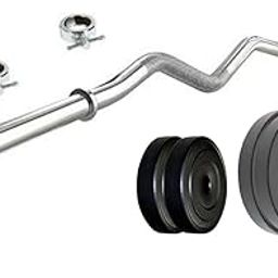 SX Fitness Home Gym Setup Combo Pack of 15KG PVC Weight Plates (2.5KG X 2 Plates + 5KG X 2 Plates) and 3 Feet Curl Rod with 2 Locks for Home Gym Exercise & Fitness-image-53