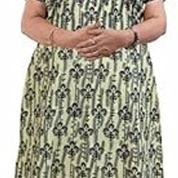 Nighty for Women Cotton Printed Maxi Gown Extra Large Nighty, Night Dress Gown for Women- 3XL-image-38