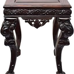 Rosewood Stool with Mysore Inlay Craftwork 4 Legs Table | Handcrafted Wooden Tall Stool for Home Decor, Living Room, Bedrooms & Hotel Room, Side Tables, Entryways, Gift (25x18x18 Inches)-image-39
