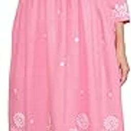 Women's Rayon Embroidered vcut Collar Anarkali Kurti with Pant (Pink)-image-45
