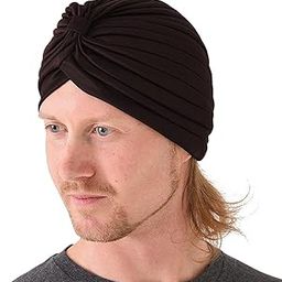 Unisex Turban Hat, Vintage Polyester Pleated Head Wrap Headband Cross Twist Hair Wrap Chemo Turban Headwear-image-47
