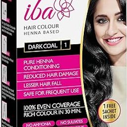 Iba Hair Colour for Women - Dark Coal, 70g | 100% Pure Henna Based Powder Sachet | Long Lasting with Conditioning Formula | Reduced Hair Fall & Hair Damage | Shine & Nourish Hair | Free from Ammonia and Other Harmful Chemicals | Herbal Hair Powder for Hair Colour | Black Henna-image-17