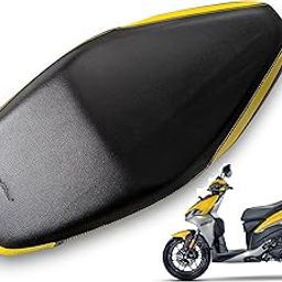 autoleopard xoom xtec 125 scooty seat Cover,pu Leather, Yellow Black Colour, Double Nylon Stitch.Water Proof All Weather Proof-image-93