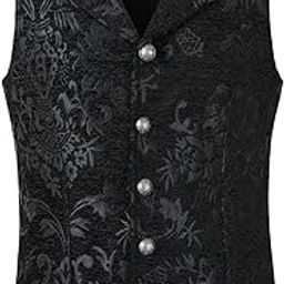 Mens Tapestry Lapel Vest Waistcoat Gothic Aristocrat Steampunk Victorian-picture-55