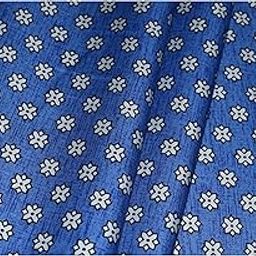Men's Pure Cotton Digital Printed Unstitched Shirt Fabric (DG28H4, Free Size) (Blue)-image-1