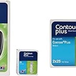 Contour Plus Blood Glucose Monitoring System Glucometer with 75 Strips (Pack of 25 + 50 Strips), Multicolour-30